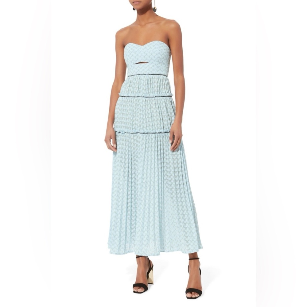 Self Portrait Bandeau Chevron Knit Maxi